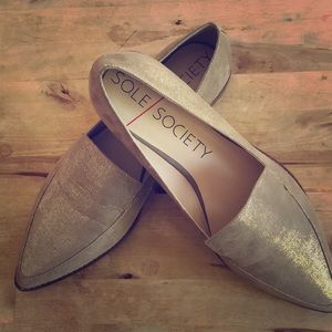 Sole society champagne loafers size 9